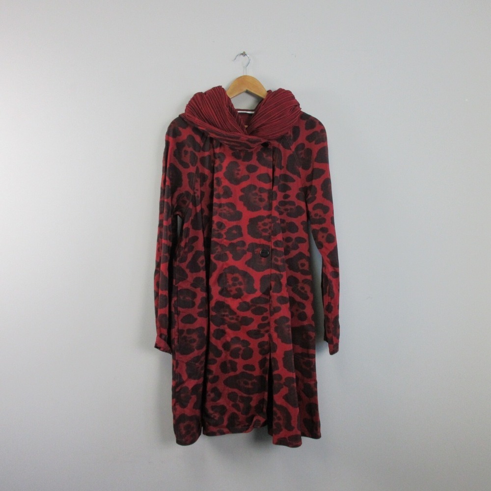 Mycra Pac Donatella Women's Hooded Rain Jacket M Red Animal Print Reversible